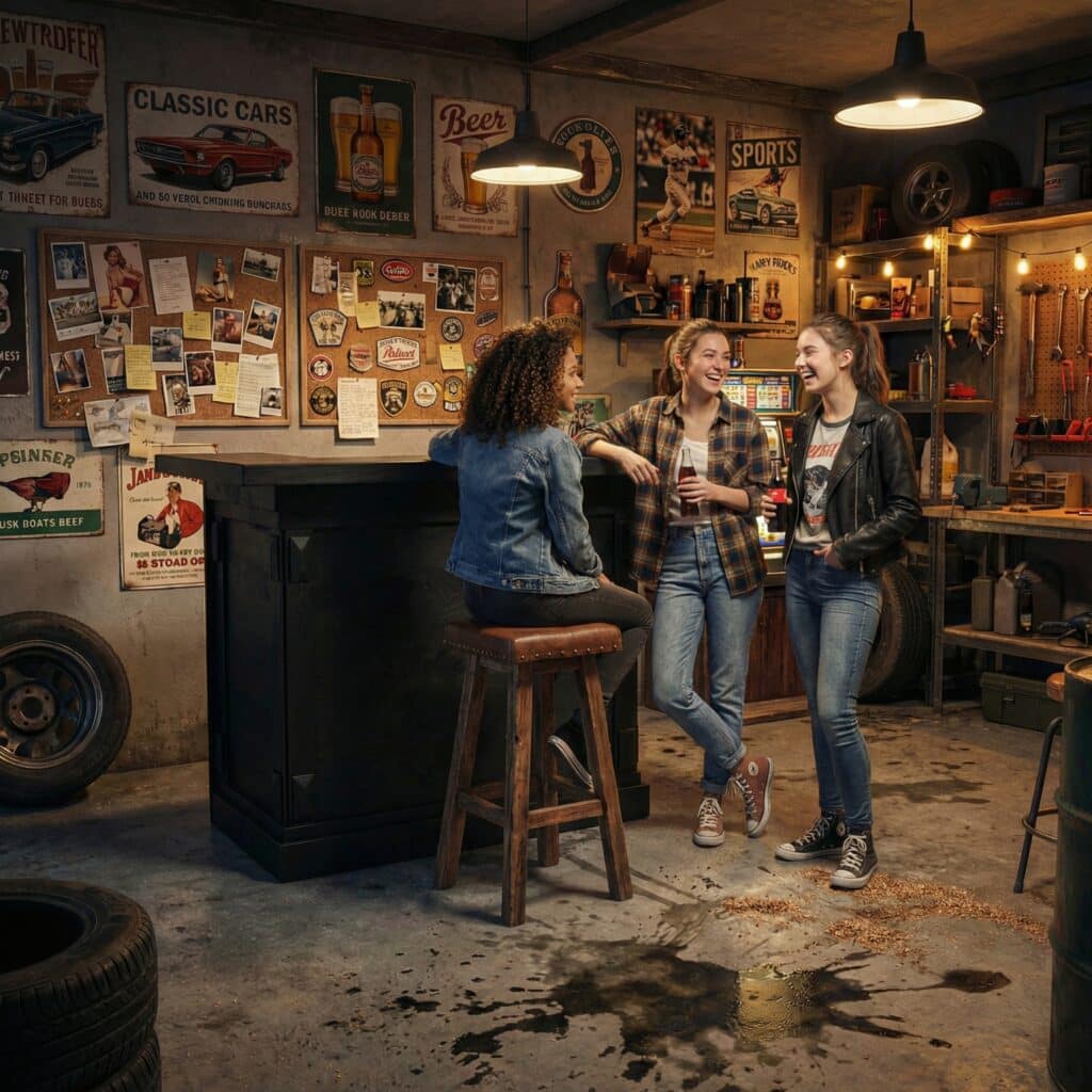 Thuisbar - 150cm - bruin cafe - geschikt voor garage of overkapping