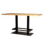 Bartafel Boomstam blad 200x100cm met zwart onderstel