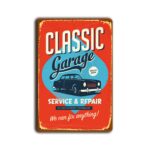 Metalen wandbord classic garage service