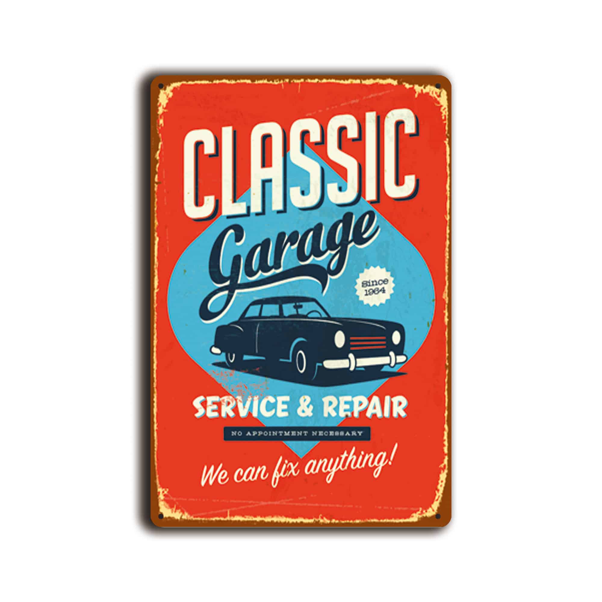 Metalen wandbord classic garage service 1 Metalen wandbord classic garage service