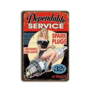 Metalen wandbord Dependable service