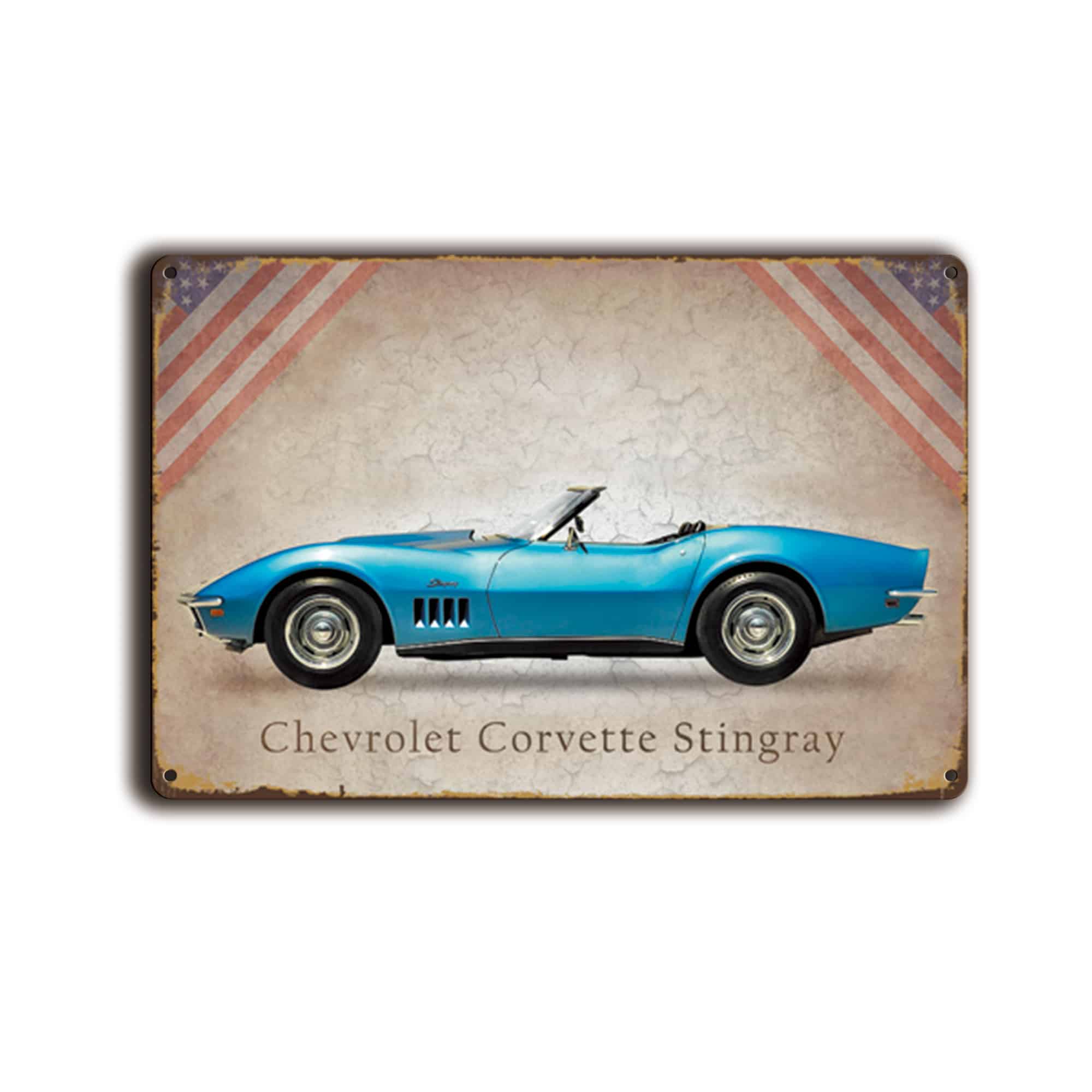 Metalen wandbord Chevrolet Corvette Stingray 1 Metalen wandbord Chevrolet Corvette Stingray
