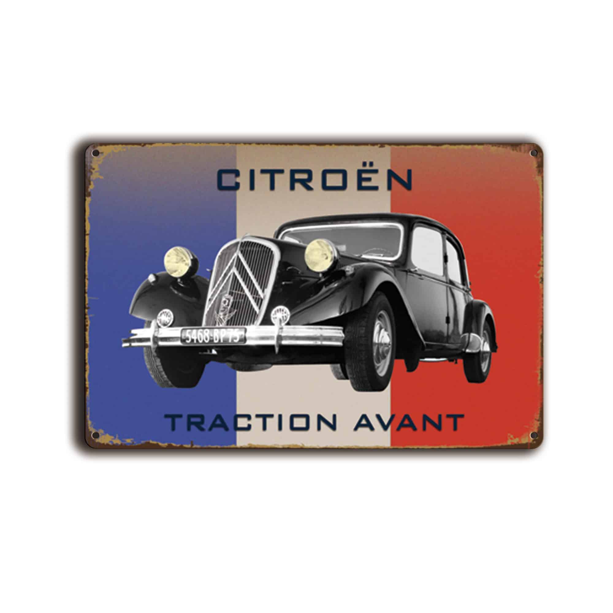 Metalen wandbord Citroën Traction Avant 1 Metalen wandbord Citroën Traction Avant