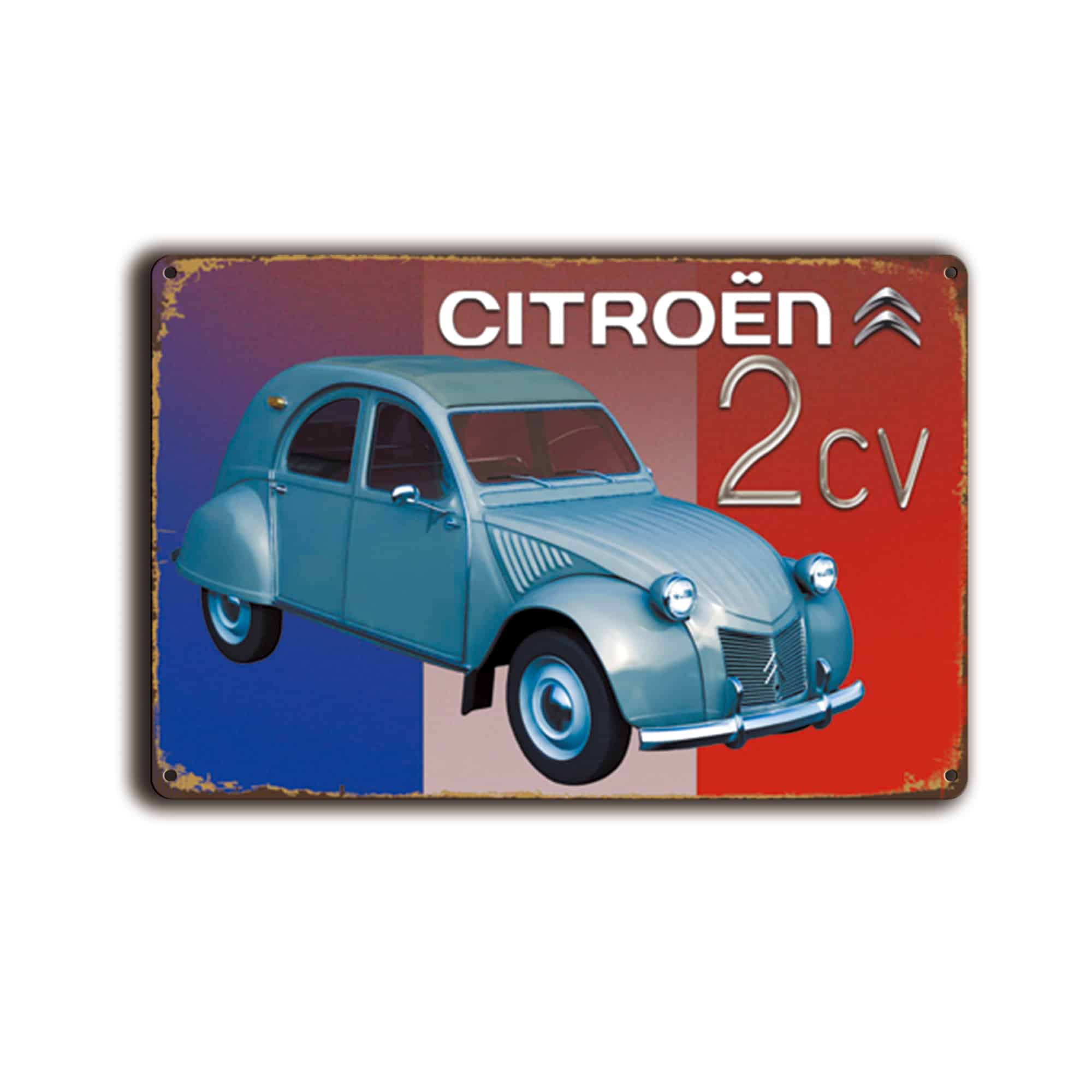 Metalen wandbord Citroën 2 CV 1 Metalen wandbord Citroën 2 CV