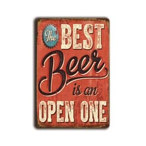 Metalen wandbord The best beer is an open one