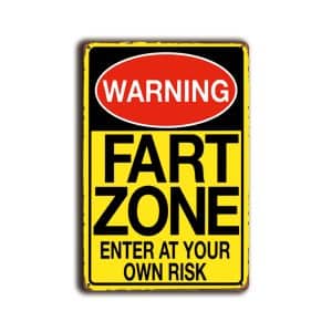 Metalen wandbord Warning "fart zone" Enter at own risk