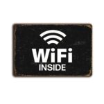 Metalen wandbord WiFi inside