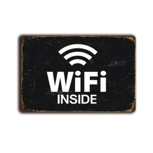 Metalen wandbord WiFi inside