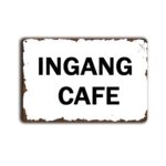 Metalen wandbord Ingang café