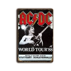 Metalen wandbord ACDC world tour '88