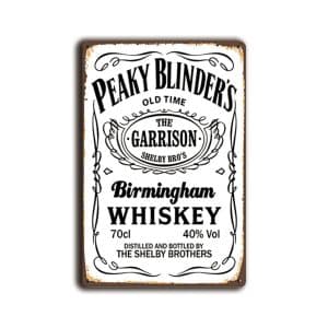 Metalen wandbord Peaky Blinders "The Garrison" Birmingham Whiskey