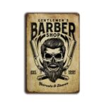 Metalen wandbord Gentlemen's Barber shop Haircuts and Shaves