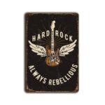 Metalen wandbord Hard Rock "guitar" Always Rebellious