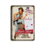 Metalen wandbord Royal flush Texas hold'em
