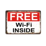 Metalen wandbord Free Wi-Fi inside