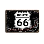 Metalen wandbord Route 66 roadmap