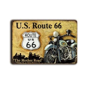 Metalen wandbord US Route 66 motor