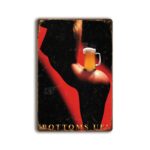 Metalen wandbord Bottoms Up!