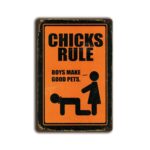 Metalen wandbord Chicks rule