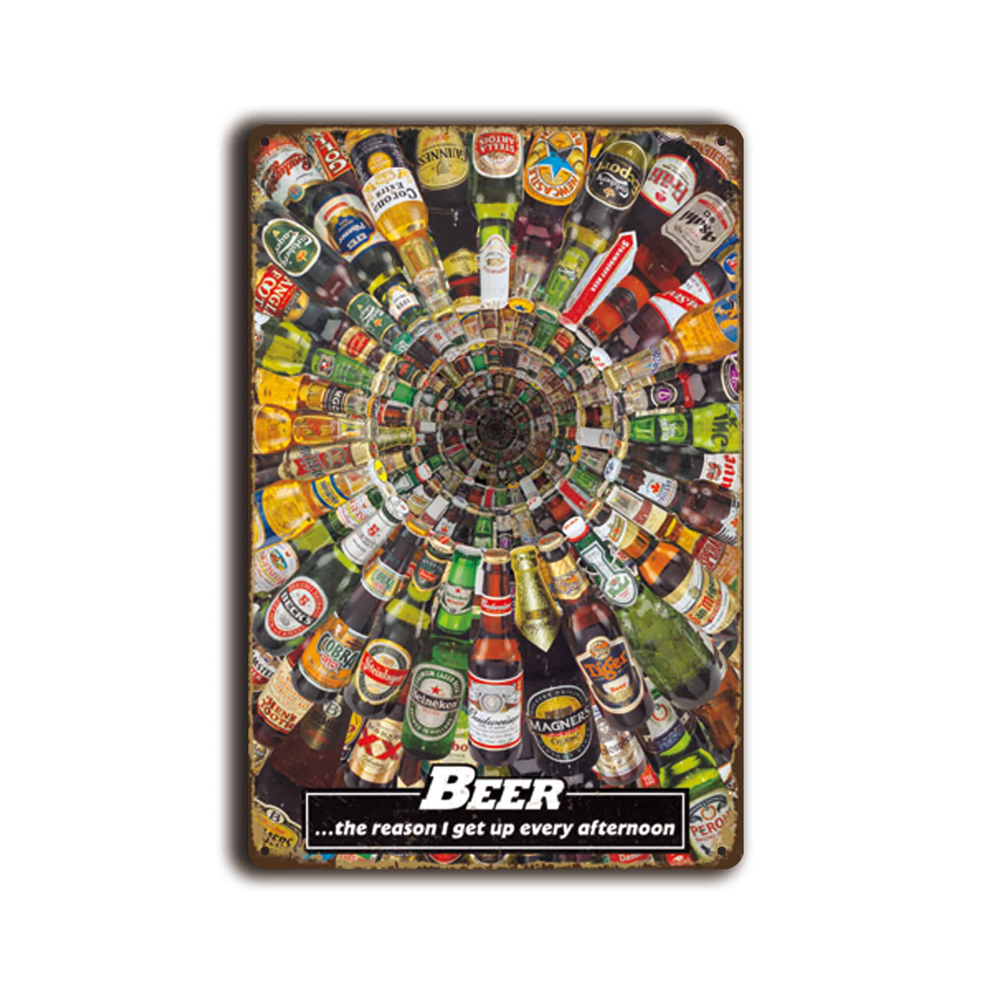 Metalen wandbord Beer the reason i get up every afternoon 1 Metalen wandbord Beer the reason i get up every afternoon