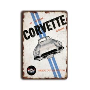 Metalen wandbord Corvette by Chevrolet America's only true sports car