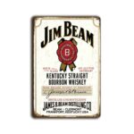 Metalen wandbord Jim Beam "Kentucky straight bourbon whiskey"