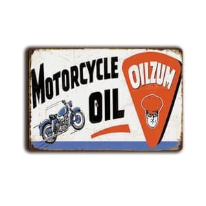 Metalen wandbord Motorcycle oil Oilzum