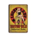 Metalen wandbord Lucky Lady Motor oils Authorized Dealer