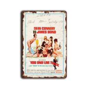 Metalen wandbord Sean Connery is James Bond. You only live twice