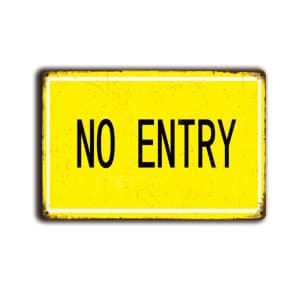 Metalen wandbord No Entry