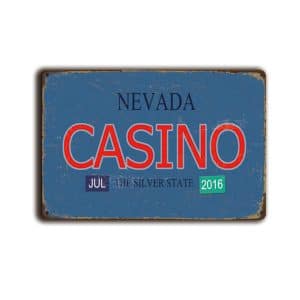 Metalen wandbord Nevada Casino "The silver state"
