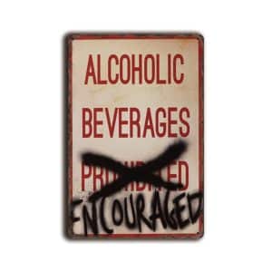 Metalen wandbord Alcoholic Beverages Encouraged