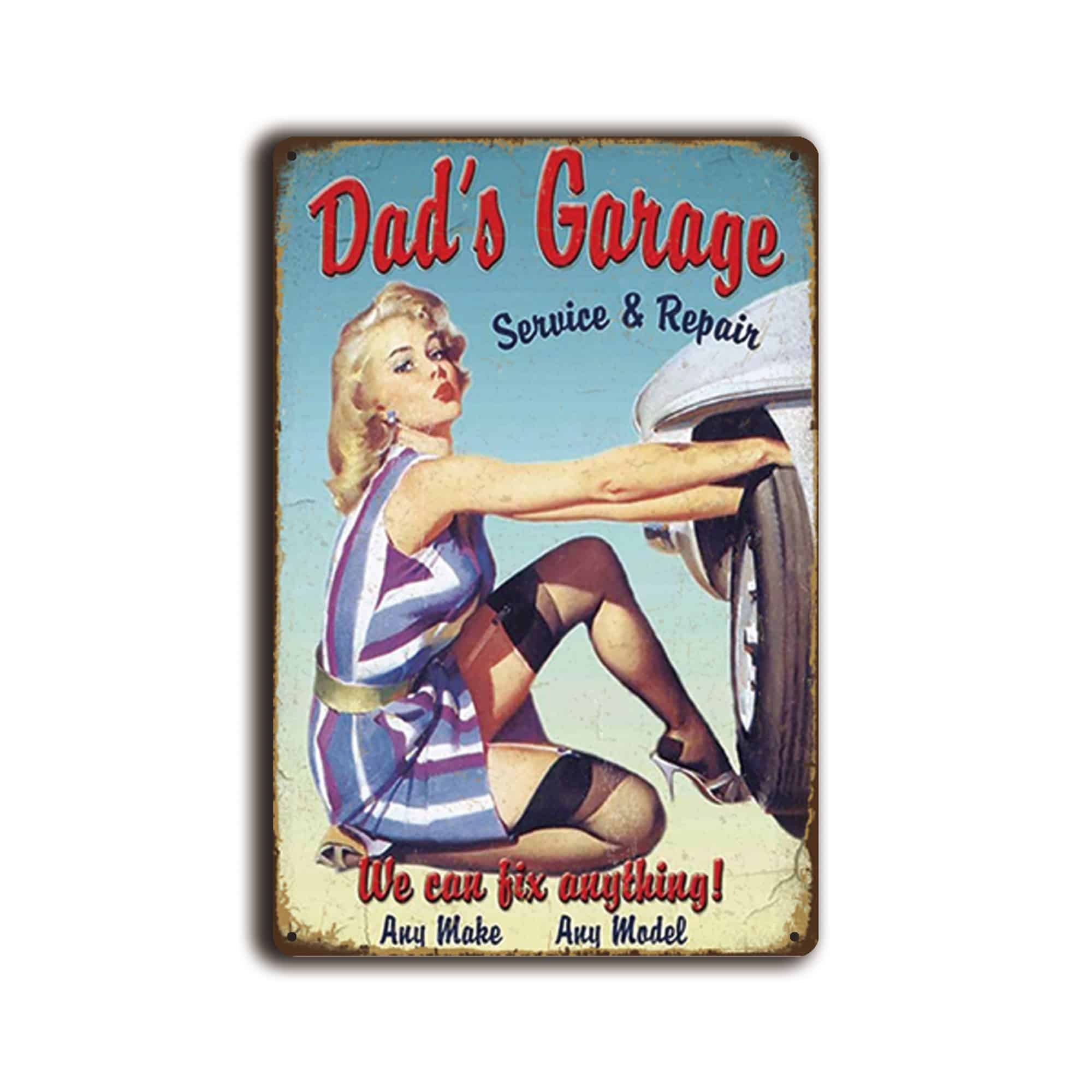Metalen wandbord Dad's garage service and repair We can fix anything! 1 Metalen wandbord Dad's garage service and repair We can fix anything!