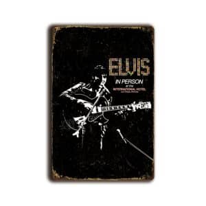 Metalen wandbord Elvis in person