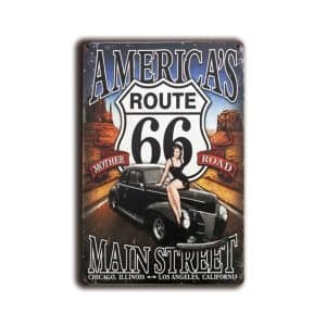 Metalen wandbord America's "Route 66" Main Street
