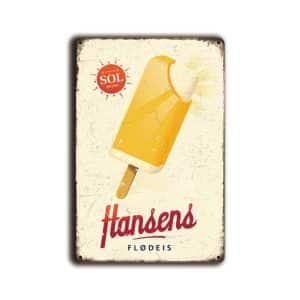 Metalen wandbord Hansens Flodeis
