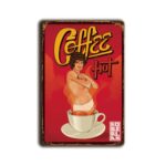 Metalen wandbord Coffee Hot